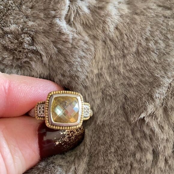 Jewelry - Citrine and Diamond Ring 🎁♥️🎄💝🥰💎 Two Tone